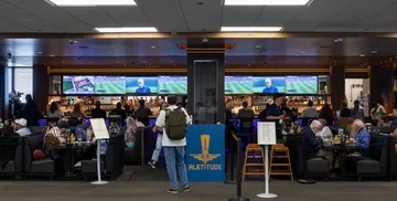 Seating area of Aletitude sports bar, SFO