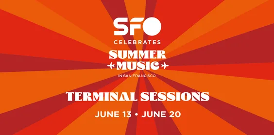 Summer Music in San Francisco promotion with dates and an orange background