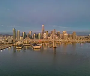 View of the Bay Bridge and San Francisco city skyline