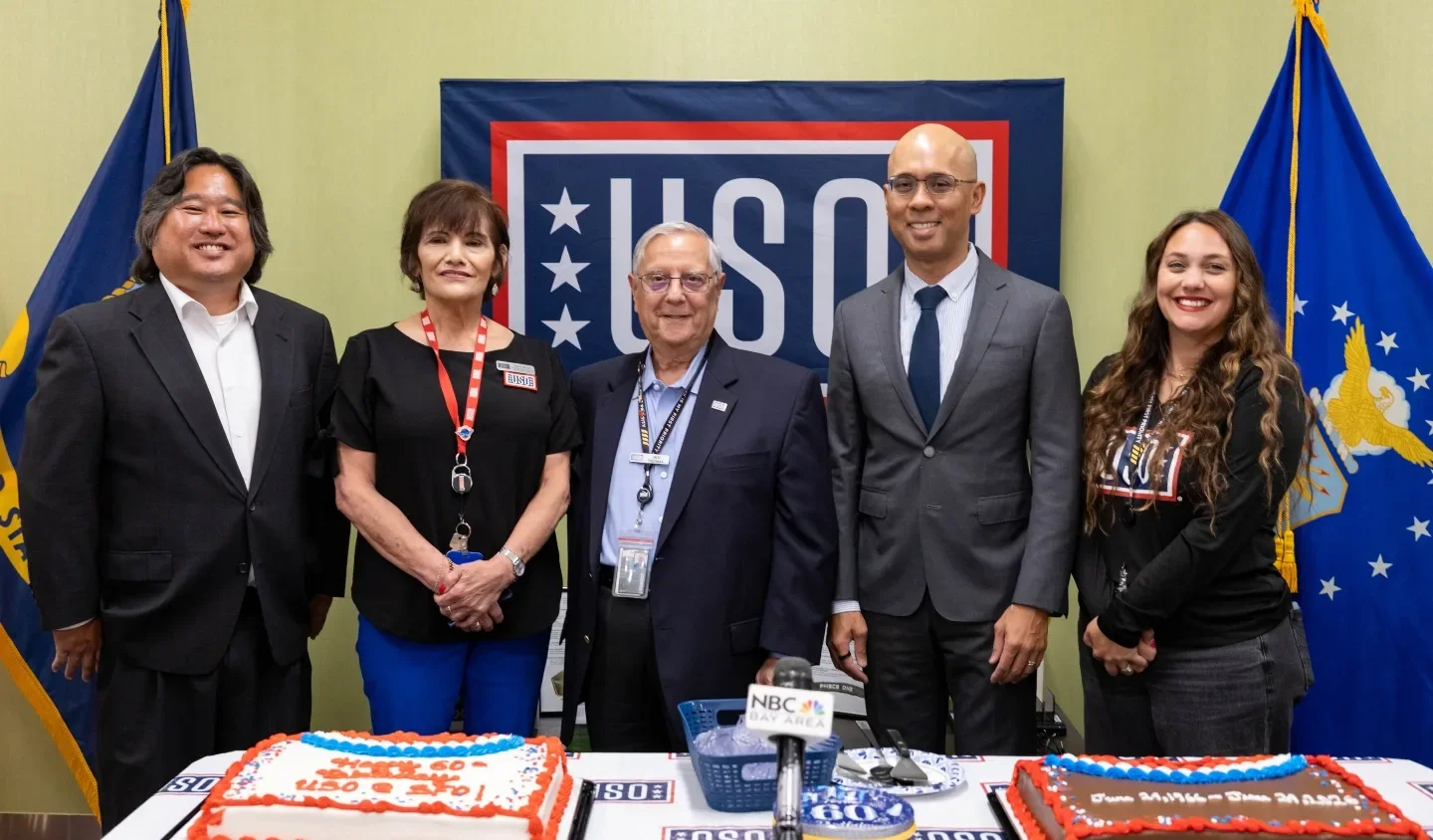 Airport Director Mike Nakornkhet celebrates the 60th anniversary of the SFO USO Center